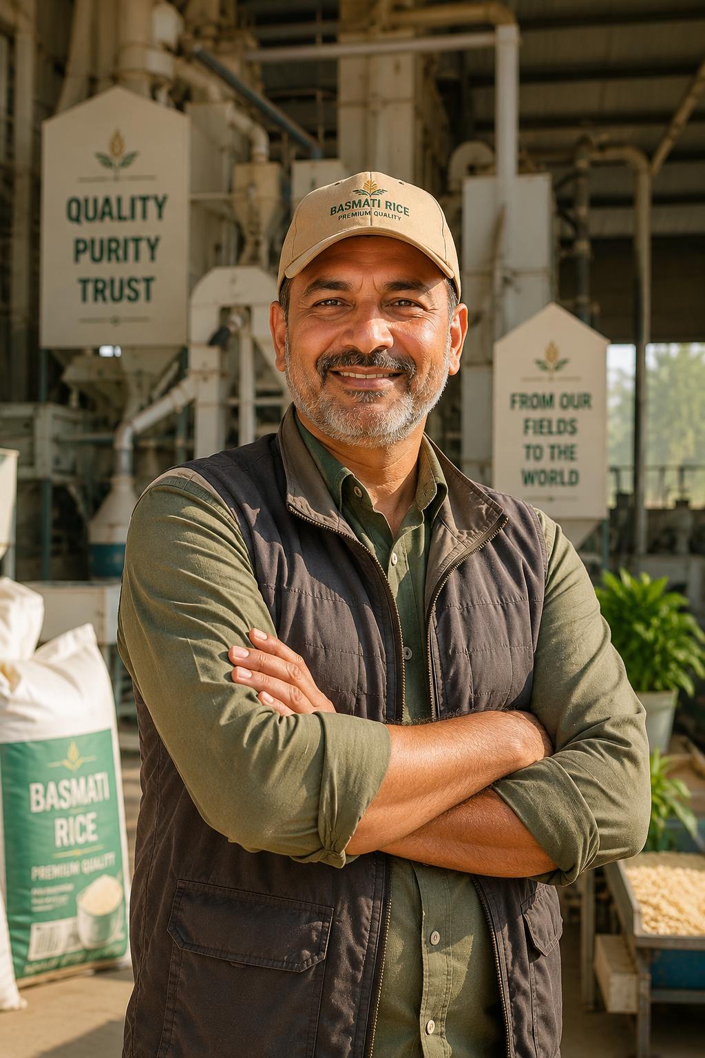 Rice export expert at mill facility
